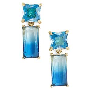 NEW Kate Spade Baguette CZ Blue Drop Earring